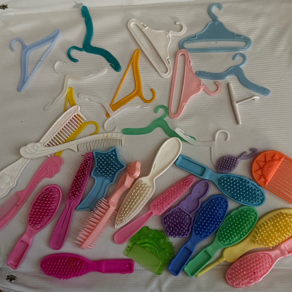 Barbie/doll combs/brushes and hangers